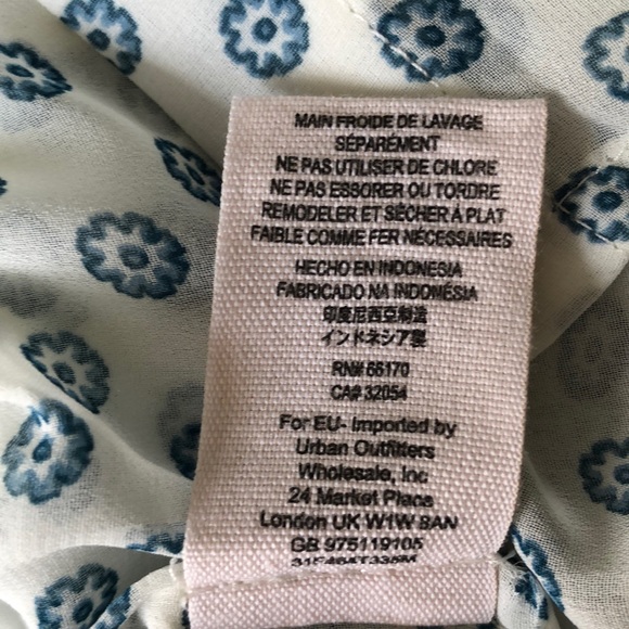 Sheer Teal & Ivory Free People button down. Sz M - Picture 7 of 7